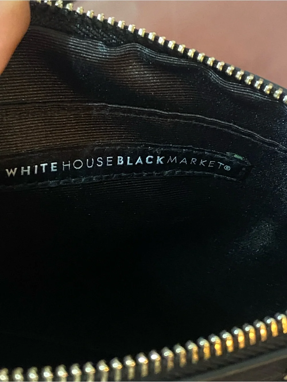 White House Black Market Black Sunflower Studded Wristlet